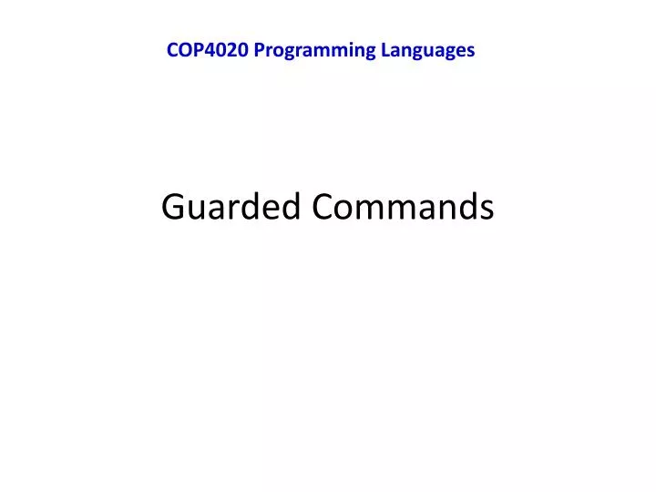 guarded commands