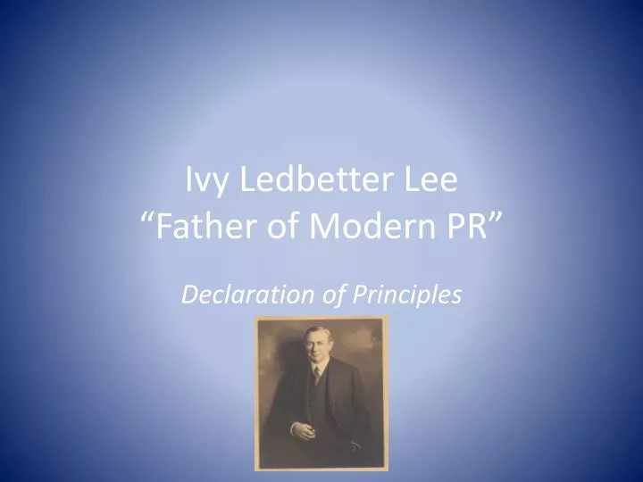 ivy ledbetter lee father of modern pr