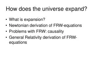 How does the universe expand?