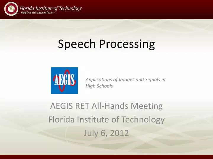 speech processing