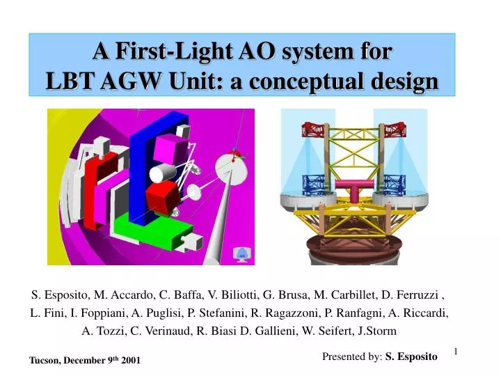 a first light ao system for lbt agw unit a conceptual design