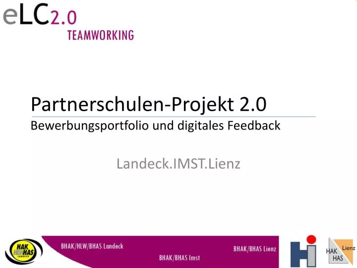 partnerschulen projekt 2 0 bewerbungsportfolio und digitales feedback