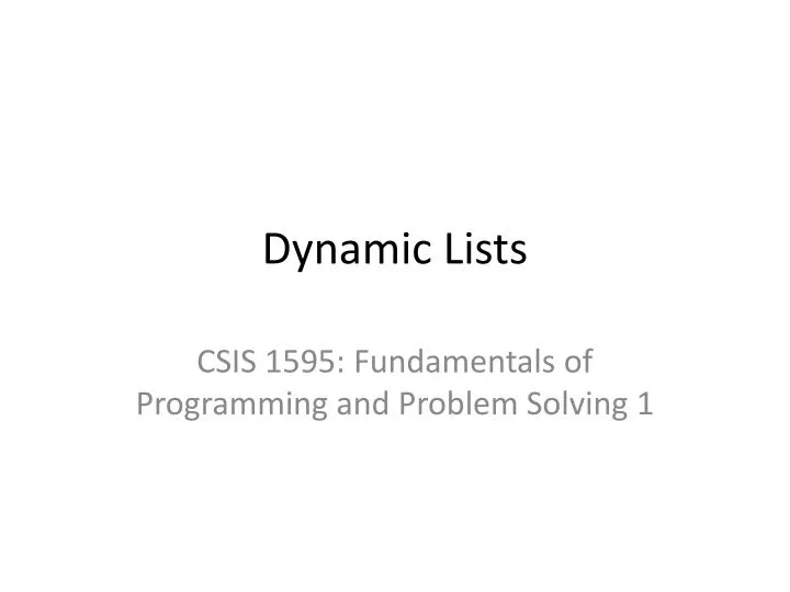 dynamic lists