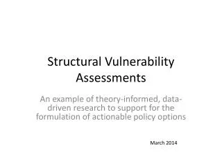 Structural Vulnerability Assessments