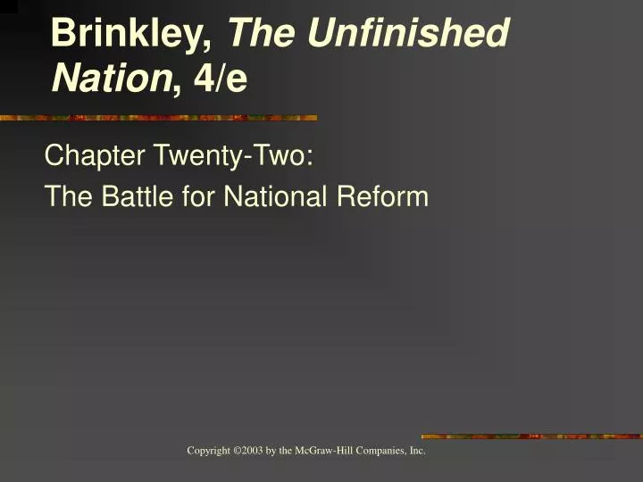 chapter twenty two the battle for national reform