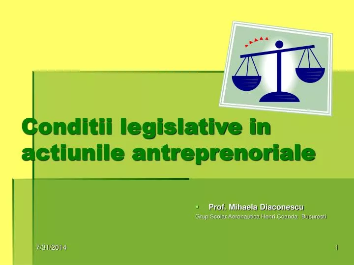 conditii legislative in actiunile antreprenoriale