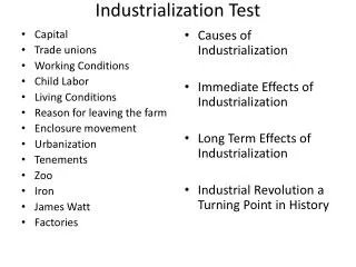 Industrialization Test