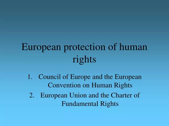 european protection of human rights