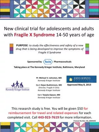 New clinical trial for adolescents and adults with Fragile X Syndrome 14-50 years of age