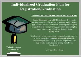 Individualized Graduation Plan for Registration/Graduation