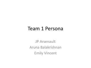 Team 1 Persona