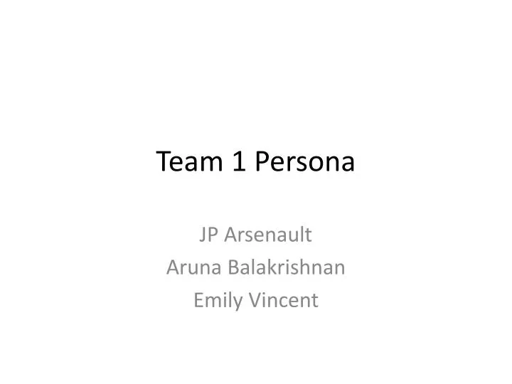 team 1 persona