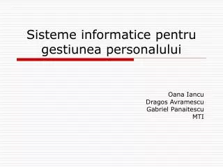sisteme informatice pentru gestiunea personalului