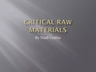 Critical Raw Materials