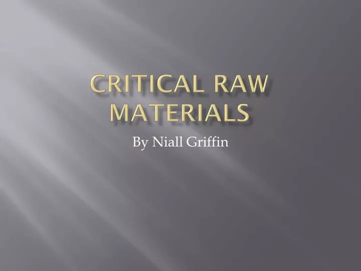 critical raw materials