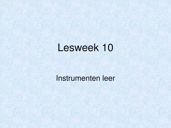 lesweek 10