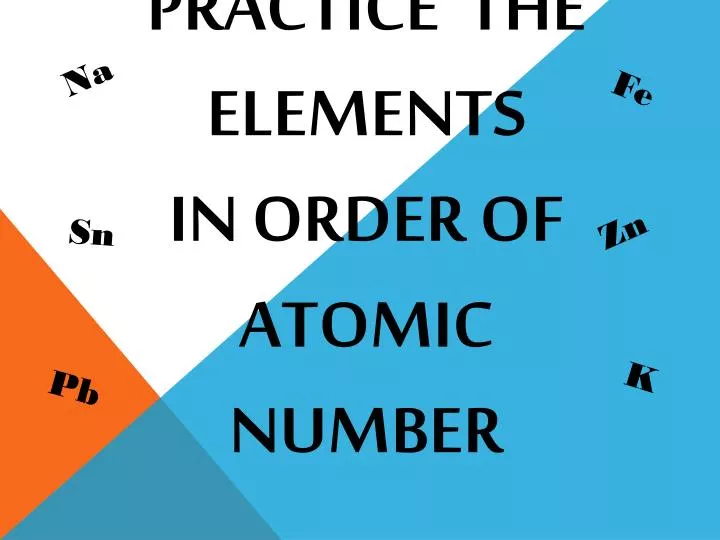 practice the elements in order of atomic number