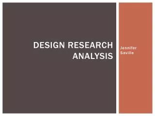 Design Research Analysis