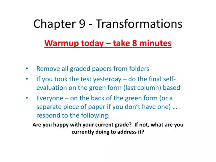 chapter 9 transformations