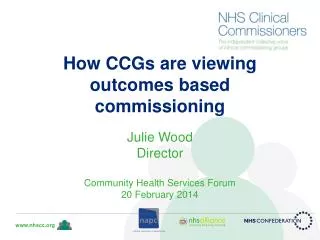 How CCGs are viewing outcomes based commissioning