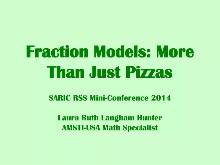 fraction models more than just pizzas
