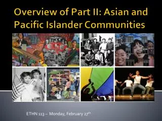 Overview of Part II: Asian and Pacific Islander Communities