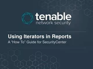 Using Iterators in Reports