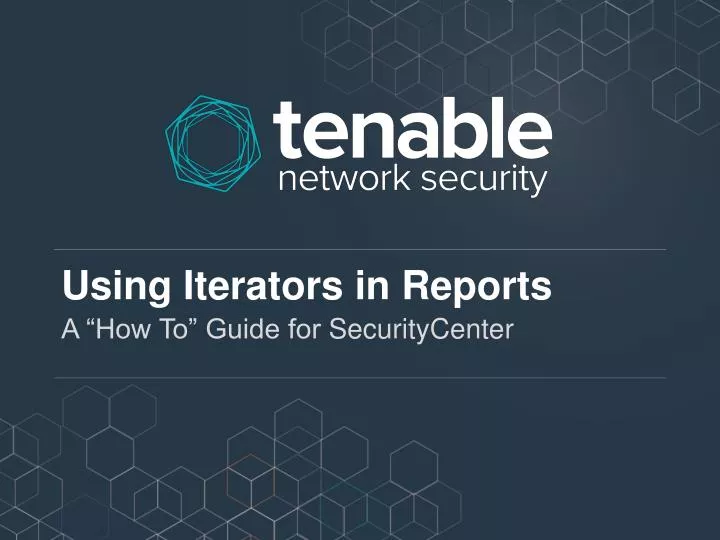 using iterators in reports