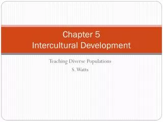 Chapter 5 Intercultural Development