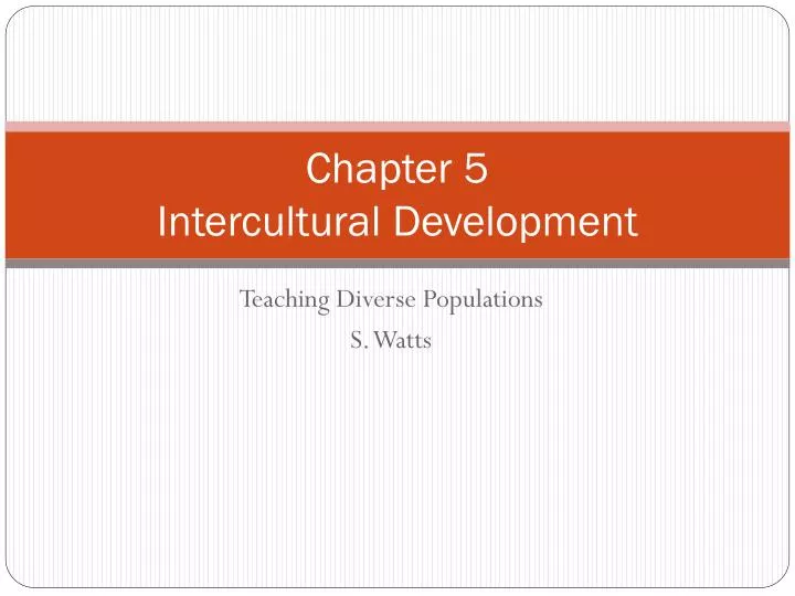 chapter 5 intercultural development