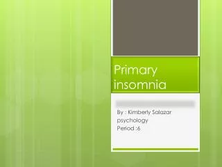 primary insomnia