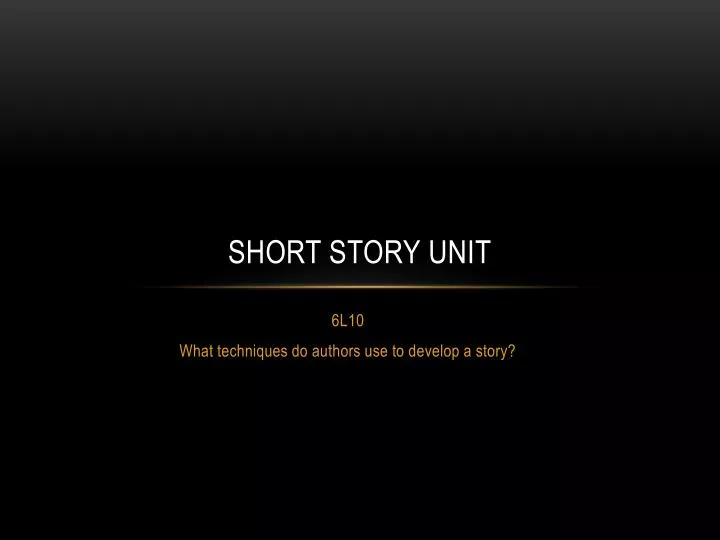 short story unit