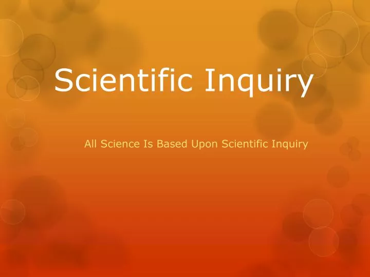 scientific inquiry