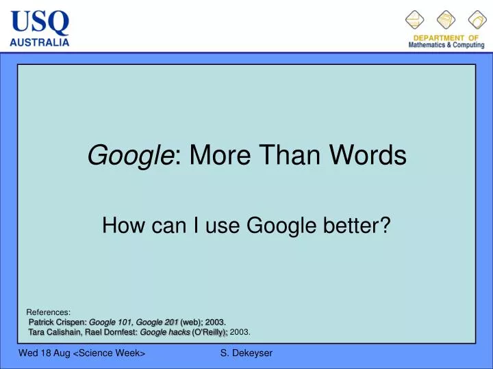 google more than words