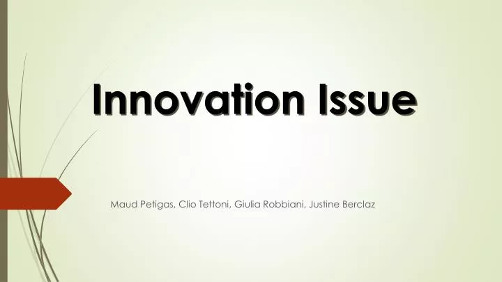 innovation issue