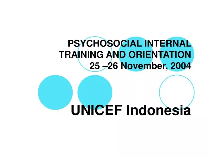 psychosocial internal training and orientation 25 26 november 2004