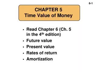 CHAPTER 5 Time Value of Money