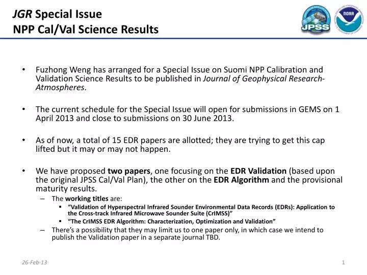 jgr special issue npp cal val science results