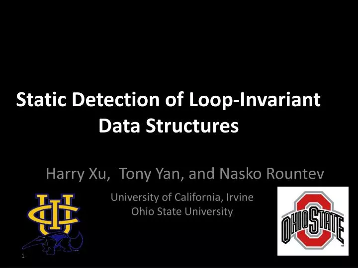 static detection of loop invariant data structures