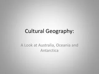Cultural Geography: