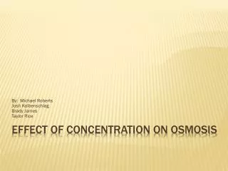 Effect of Concentration on Osmosis