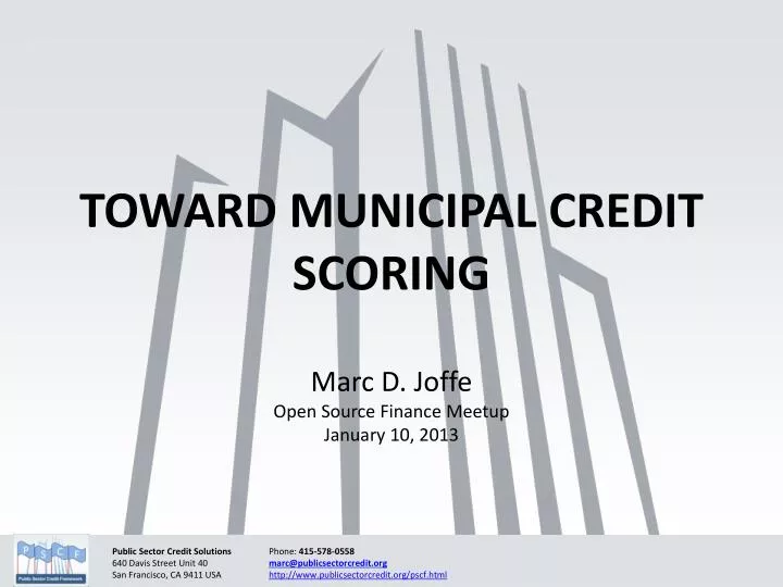 toward municipal credit scoring