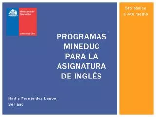 programas mineduc para la asignatura de ingl s