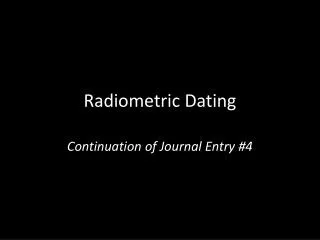 Radiometric Dating