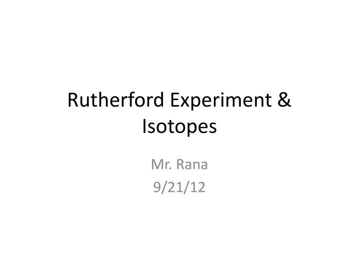 rutherford experiment isotopes