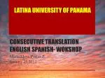 CONSECUTIVE TRANSLATION ENGLISH SPANISH- WOKSHOP