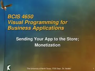 BCIS 4650 Visual Programming for Business Applications