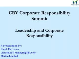 Leadership and Corporate Responsibility