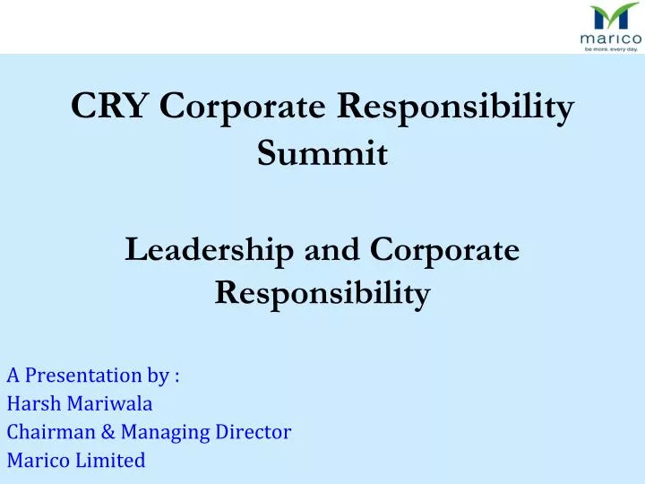 leadership and corporate responsibility