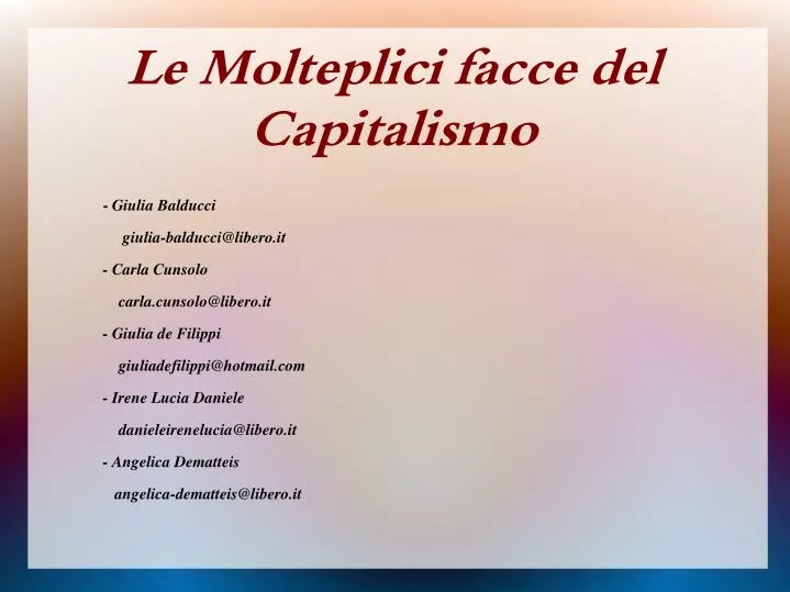 le molteplici facce del capitalismo